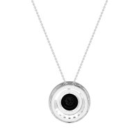 Round Halo Bezel Necklace