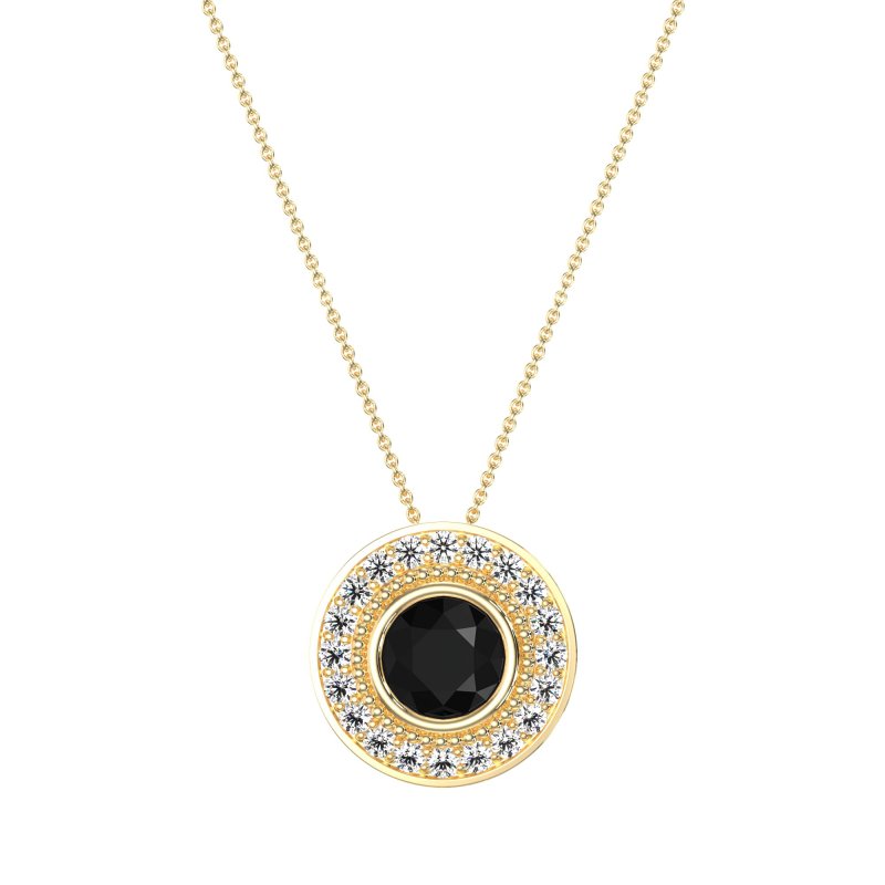 Round Halo Bezel Necklace