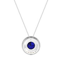 Round Halo Bezel Necklace