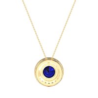 Round Halo Bezel Necklace