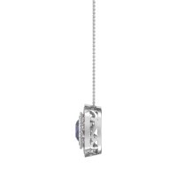 Round Halo Bezel Necklace