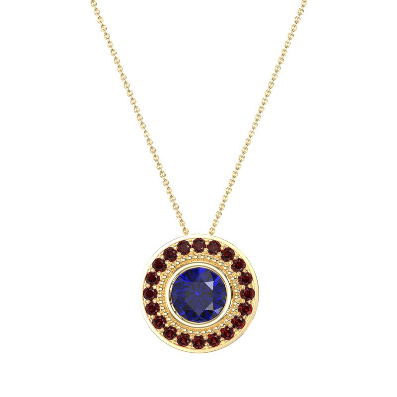 Round Halo Bezel Necklace