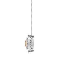 Round Halo Bezel Necklace
