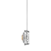 Round Halo Bezel Necklace
