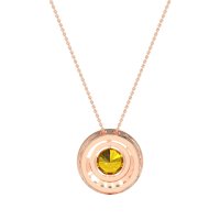 Round Halo Bezel Necklace