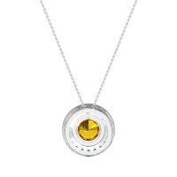 Round Halo Bezel Necklace