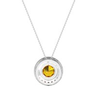 Round Halo Bezel Necklace