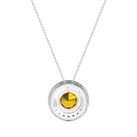 Round Halo Bezel Necklace