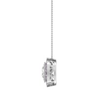 Round Halo Bezel Necklace