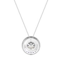 Round Halo Bezel Necklace