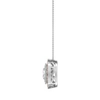 Round Halo Bezel Necklace