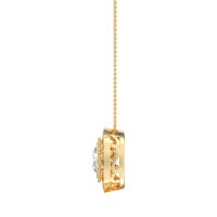 Round Halo Bezel Necklace