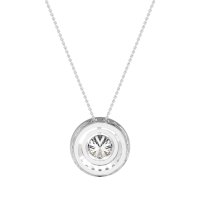 Round Halo Bezel Necklace