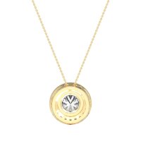 Round Halo Bezel Necklace