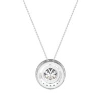 Round Halo Bezel Necklace