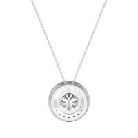 Round Halo Bezel Necklace