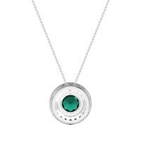 Round Halo Bezel Necklace