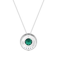 Round Halo Bezel Necklace