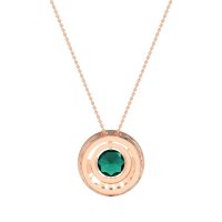 Round Halo Bezel Necklace