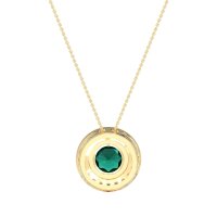 Round Halo Bezel Necklace