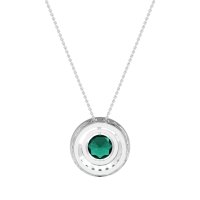 Round Halo Bezel Necklace