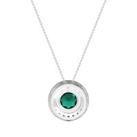 Round Halo Bezel Necklace