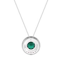 Round Halo Bezel Necklace