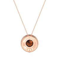 Round Halo Bezel Necklace