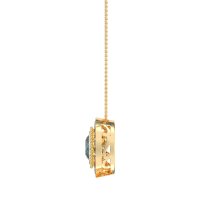 Round Halo Bezel Necklace