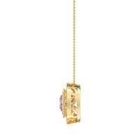 Round Halo Bezel Necklace