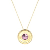 Round Halo Bezel Necklace