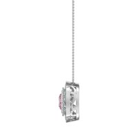 Round Halo Bezel Necklace