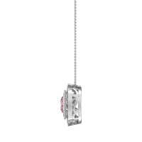 Round Halo Bezel Necklace