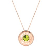 Round Halo Bezel Necklace