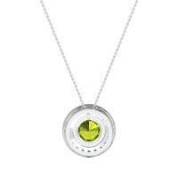 Round Halo Bezel Necklace