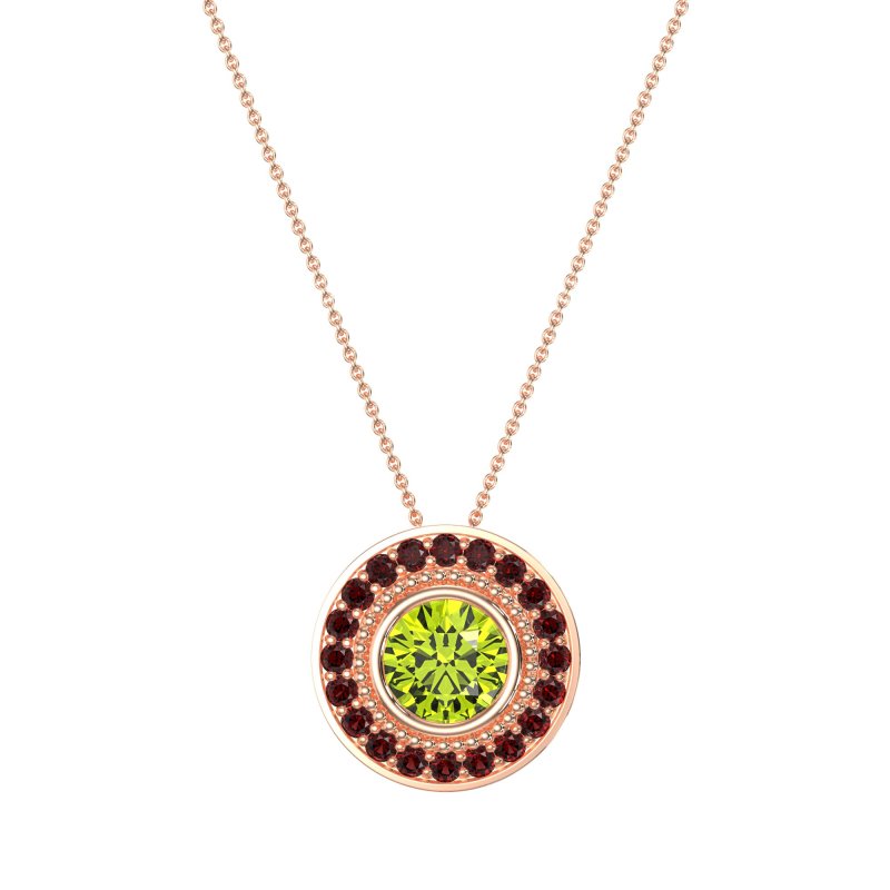 Round Halo Bezel Necklace