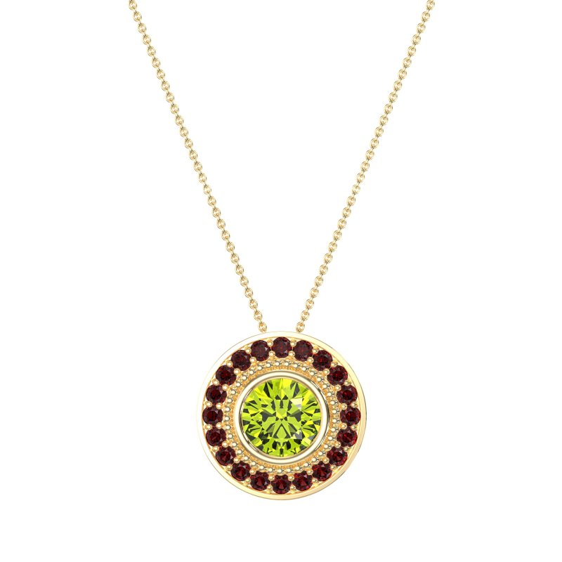 Round Halo Bezel Necklace