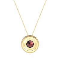 Round Halo Bezel Necklace