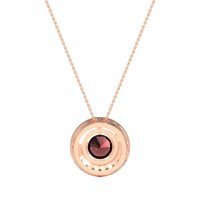 Round Halo Bezel Necklace