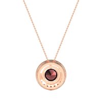 Round Halo Bezel Necklace
