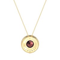 Round Halo Bezel Necklace