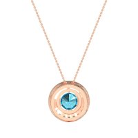 Round Halo Bezel Necklace