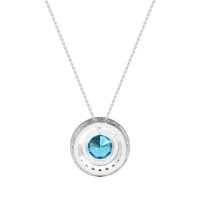 Round Halo Bezel Necklace