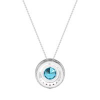 Round Halo Bezel Necklace