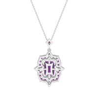 Vintage Halo Emerald Cut Necklace