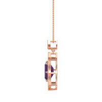 Vintage Halo Emerald Cut Necklace