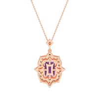 Vintage Halo Emerald Cut Necklace