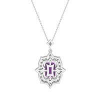 Vintage Halo Emerald Cut Necklace
