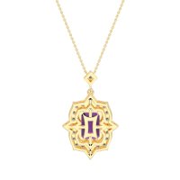 Vintage Halo Emerald Cut Necklace