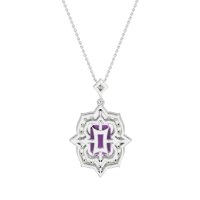 Vintage Halo Emerald Cut Necklace